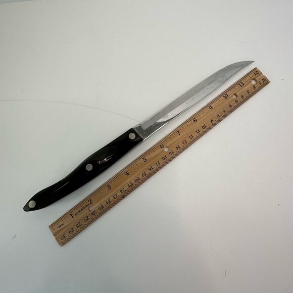 Cutco Knife #1729 REFURBISHED Brown Swirl Handle Petite Carver 6 3/4" Blade - Picture 12 of 13